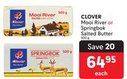 Clover Mooi River Or Springbok Salted Butter-500g Each