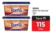 Rama 60% Fat Spread Tub-For 2 x 1Kg