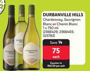 Durbanville Hills Cardonnay, Sauvignon Blanc Or Chenin Blanc-750ml Each