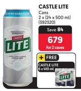 Castlelite Cans-2 x 24 x 500ml Per Case