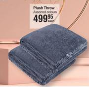 Plush Throw Assorted Colours-Each