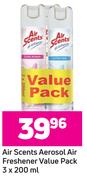 Air Scents Aerosol Air Freshener Value Pack-3 x 200ml