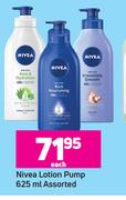 Nivea Lotion Pump Assorted-625ml Each
