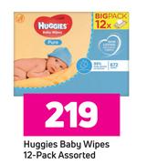 Huggies Baby Wipes 12 Pack Assorted