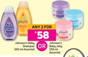 Johnson's Baby Shampoo Assorted-200ml Or Johnson's Baby Jelly Assorted-250ml-For 2