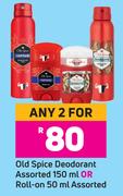 Old Spice Deodorant Assorted 150ml Or Roll On Assorted 50ml-For 2