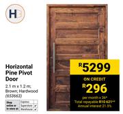 Horizontal Pine Pivot Door