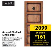 Dortello 4 Panel Studded Single Door