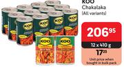 Koo Chakalaka (All Variants)-12 x 410g