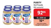 Purity 3rd Foods (All Variants)-6 x 200ml