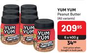 Yum Yum Peanut Butter (All Variants)-6 x 400g
