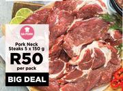 Pork Neck Steaks-5 x 150g Per Pack
