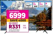 Hisense 58" A6H UHD Smart TV