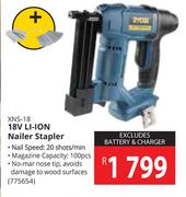 Ryobi 18V Li-Ion Nailer Stapler XNS-18