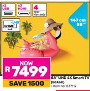 Hisense 147cm (58") UHD 4K Smart TV 58A6K