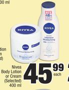 Nivea Body Lotion or Cream (Selected)-400ml Each