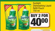 Sunlight Dishwashing Liquid Refill Pouch-For 2 x 750ml