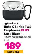 Amplify Note X Series TWS Earphones Plus Case Black