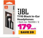 JBL T110 Black In Ear Headphones