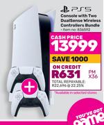 PS5 Console With Two Dual Sense Wireless Controllers Bundle