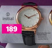 Initial Ladies Rose Gold Analogue Watch-Each