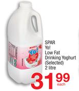 Spar Yo! Low Fat Drinking Youghurt (selected)-2Ltr Each