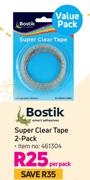 Bostik Super Clear Tape 2 Pack-Per Pack