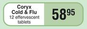 Coryx Cold & Flu 12 Effervescent Tablets