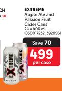 Extreme Apple Ale & Passion Fruit Coder Cans-24 x 400ml Per Case