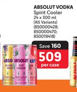 Absolut Vodka Spirit Cooler-24 x 300ml Per Case