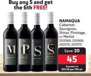 Namaqua Cabernet Sauvignon, Shiraz, Pinotage Or Merlot-750ml