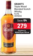 Grant's Triple Wood Blended Scotch Whisky-1L