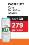 Castle Lite Cans-24 x 410ml Per Case