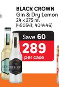 Black Crown Gin & Dry Lemon-24 x 275ml Per Case