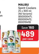 Malibu Spirit Coolers-24 x 300ml Per Case