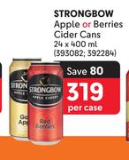 Strongbow Apple Or Berries Cider Cans-24 x 400ml Per Case