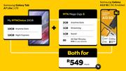 Samsung Galaxy Tab A7 Lite-On My MTNChoice 20GB & Samsung Galaxy A13 5G-On MTN Mega Gigs S