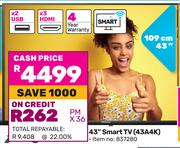 Hisense 43" Smart TV 43A4K