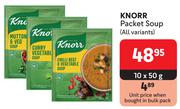 Knorr Packet Soup (All Variants)-For 10 x 50g