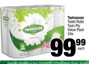 Twinsaver Toilet Rolls Twin Ply Value Pack-24s Each