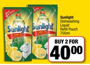 Sunlight Dishwashing Liquid Refill Pouch-For 2 x 750ml