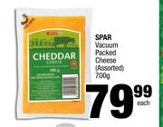 Spar Vacuum Packed Cheese Assorted-700g Each