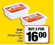 Spar Frozen Chicken Livers Tub-For 2 x 250g