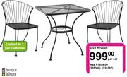 Terrace Leisure - Wrought iron 3 piece bistro set (Limited to 1 per customer)