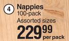 Baby Things Nappies 100 Pack Assorted Sizes-Per Pack