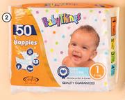 Baby Things Nappies 50 Pack Assorted Sizes-Per Pack