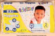 Baby Things Nappies 100 Pack Assorted Sizes-Per Pack