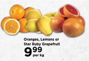 Oranges, Lemons Or Star Ruby Grapefruit-Per Kg