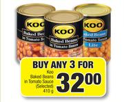 Koo Baked Beans In Tomato Sauce (Selected)-3 x 410g