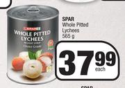 Spar Whole Pitted Lychees-565g Each